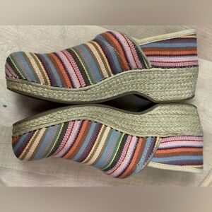 Dansko Vegan Jute Pro Clogs Multicolor Stripe Comfort Shoes EU 38